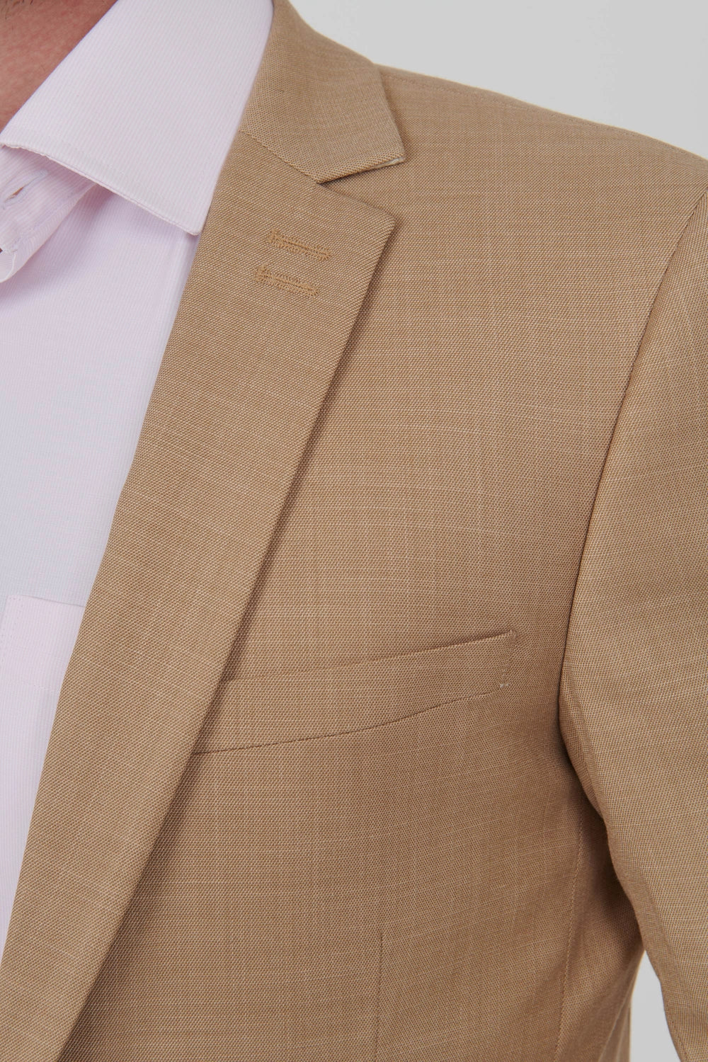 Men’s Super Slim Fit Cognac Suit with Pocket Square and Adjustable Trousers