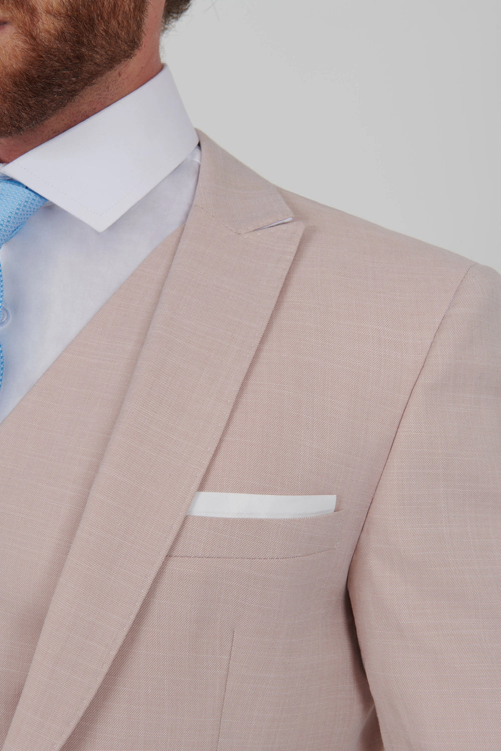 Men’s Slim Fit Pink Three-Piece Suit with Adjustable Trousers