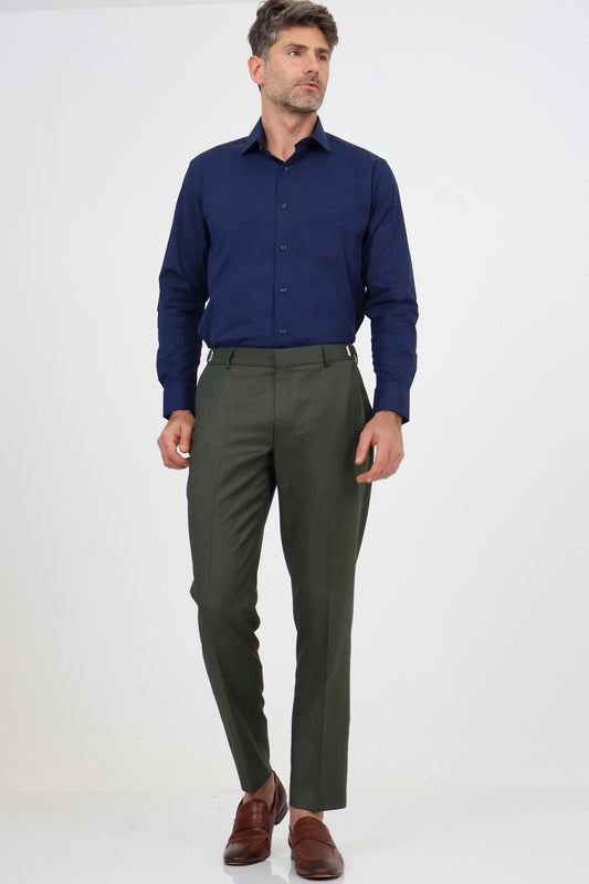 Men’s Slim Fit Tailored Dress Trousers with Adjustable Waist