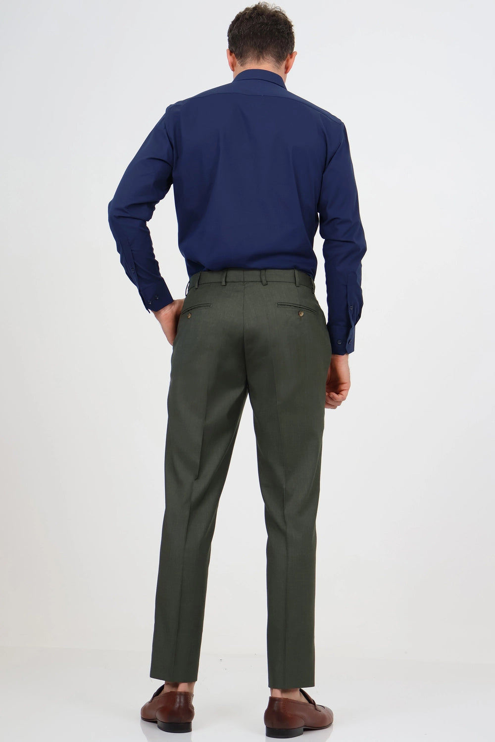 Men’s Slim Fit Tailored Dress Trousers with Adjustable Waist