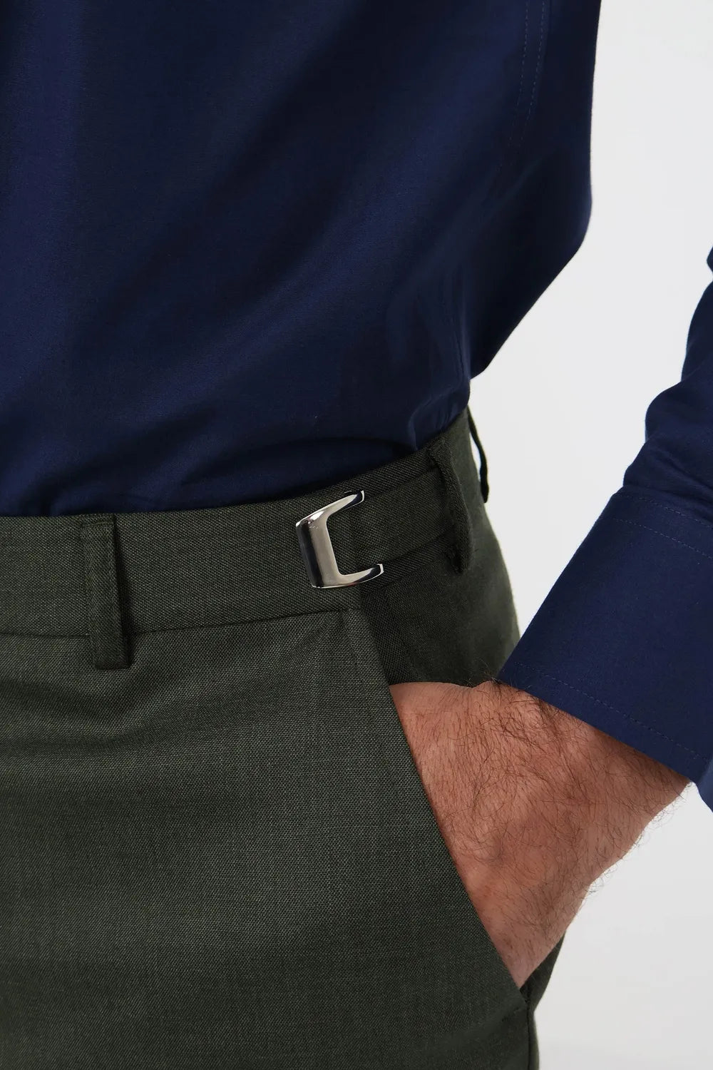 Men’s Slim Fit Tailored Dress Trousers with Adjustable Waist