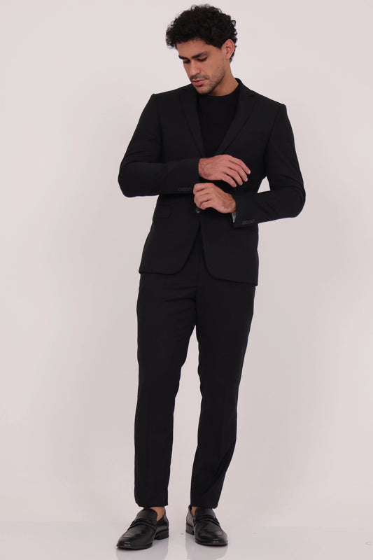 Men’s Super Slim Fit Suit with Pocket Square and Tailored Trousers
